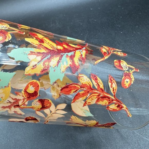 Greenbrier Autumn Fall Leaves Acorns Drinking Glasses Tumblers 16.3 oz Set of 4 - Picture 8 of 9